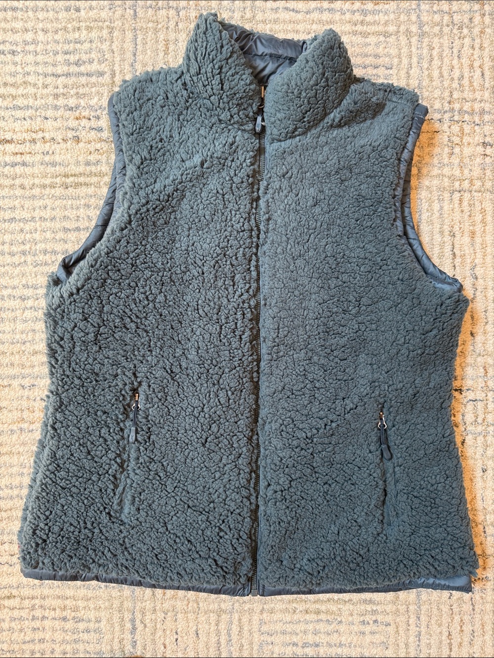 Unisex Reversable Blue Quilted/Sherling Vest